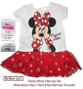 Disney Minnie Mouse VIBES T-Shirt & Skirt Set - Size 18 months - New with tags - Picture 1 of 2