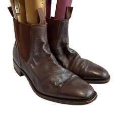 RM Williams chelsea boots US mens 11 G brown leather pull on short ankle shaft