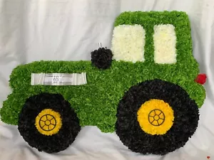Tractor Artificial Seda Funeral Flor Homenaje Granjero Memorial Corona Papá Hijo - Imagen 1 de 7