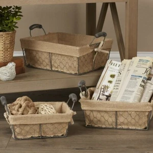 New! Ophelia & Co. Burlap Three Basket Set - Picture 1 of 1