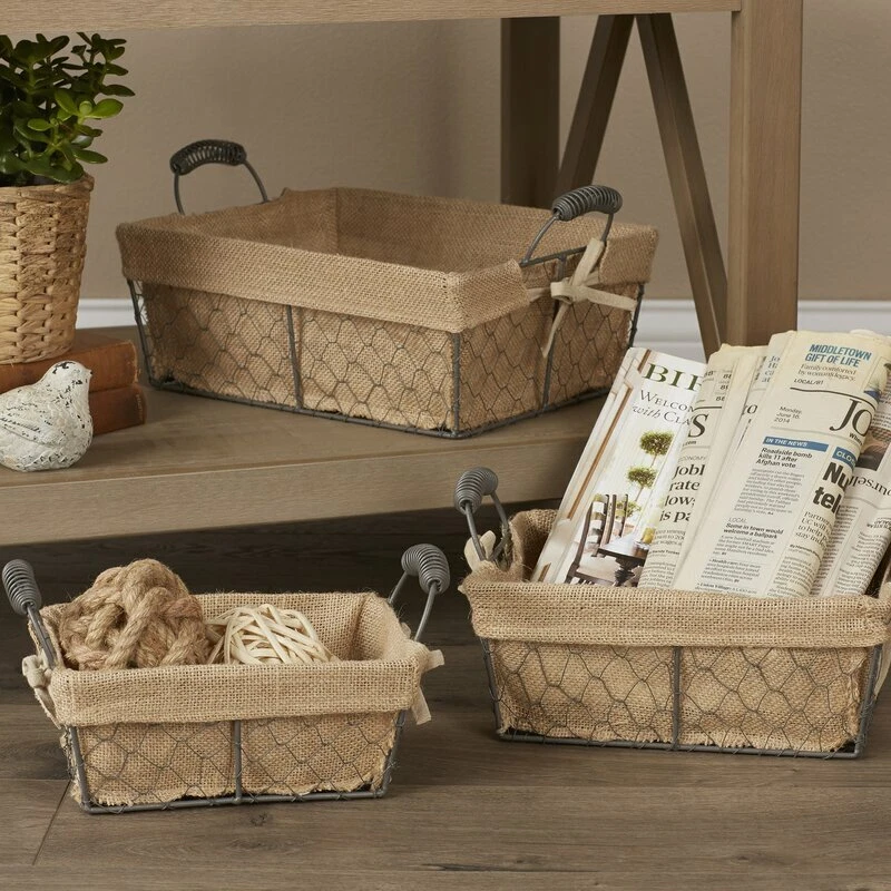 New! Ophelia & Co. Burlap Three Basket Set - Image 1 of 1