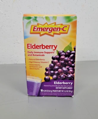 Emergen-C Elderberry Fizzy Drink Mix, Elderberry Immune Support - FREE SHIPPING - Image 1 of 3