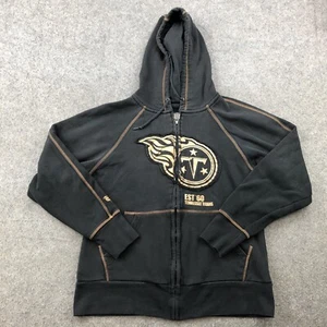 Tennessee Titans Hoodie Womens Large Black Fleece Spell Out Logo Full Zip NFL - Picture 1 of 9