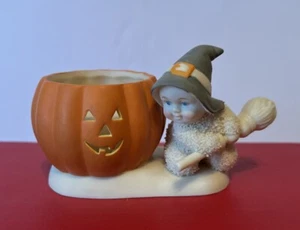 Dept 56 Snowbabies Witch “A Halloween Friend" Votive Candle Holder Vintage - Picture 1 of 6