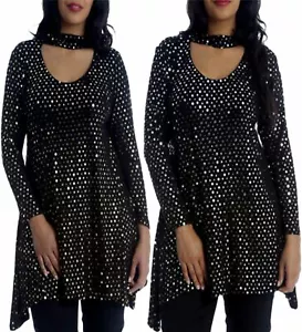 Damenkleider Langarmkleid Übergröße Cocktail Paillettenkleid Weihnachtskleid - Bild 1 von 8