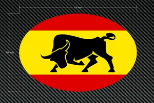 2 x Spanish Bull Stickers - Decals - 150mm x 100mm Printed and Laminated - Picture 1 of 1