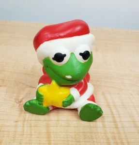Jim Henson’s Muppet Bebés Bebé Kermit la Rana Navidad Chirrido Juguete De Colección Años 80 - Imagen 1 de 11
