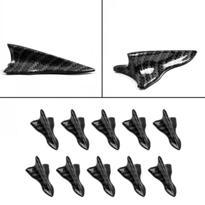 10PCS Windshield Bumper Roof Shark Fins Spoiler Wing Kit Carbon Fiber Durable - Image 1 of 4