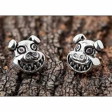 Orecchini d'argento del maiale del diavolo malvagio - Immagine 1 di 4