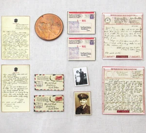 WWII LOVE LETTERS Miniature 1:12 Scale Vintage Envelope Post Mail 10 Pc - Picture 1 of 11