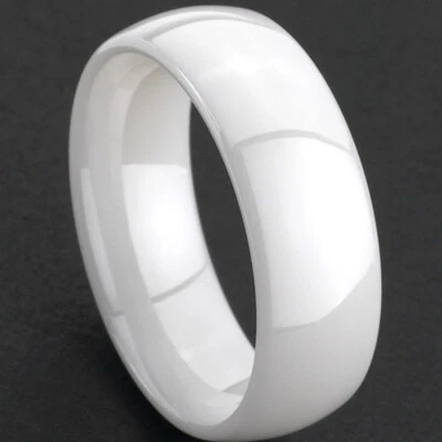 Free Engraving - Ceramic Polished  Wedding Band Ring men or Ladies  - Image 1 of 4