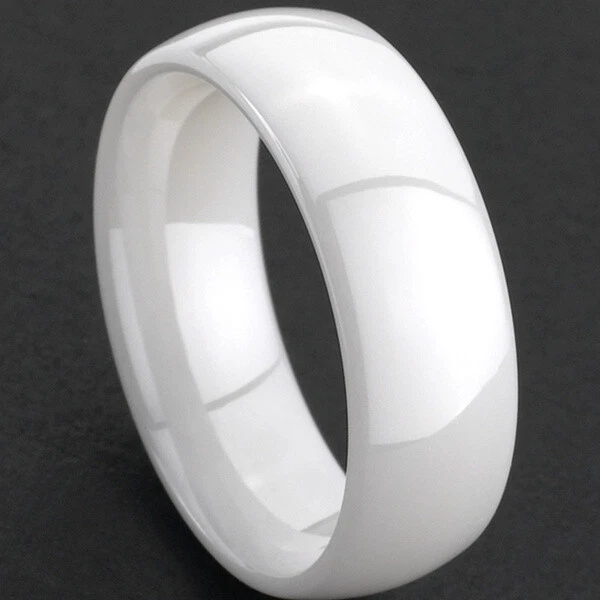 Free Engraving - Ceramic Polished  Wedding Band Ring men or Ladies  - Image 1 of 4