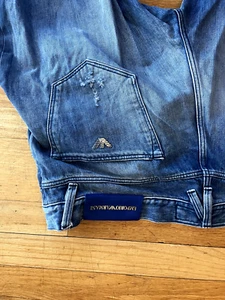 Emporio Armani Men's Blue Stretch Straight Leg Denim Jeans Pants Size 38x34 - Picture 1 of 5