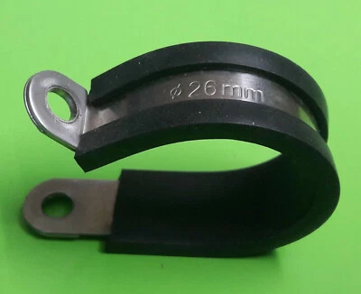 Rohrschelle EDELSTAHL  Leitungsschelle  W4 gummiert, 3-40 mm  P-Typ - Bild 1 von 4