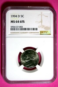 1994 D NGC MS64 6FS Jefferson Nickel #B29082 - Picture 1 of 2