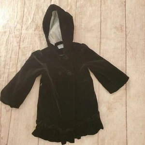 Juste Cle velvet hooded spring/fall coat/jacket sz 116 (U.S. 6) - Picture 1 of 9