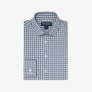Mizzen+Main Leeward Medium Trim Fit Dark Slate Todos Plaid Dress Shirt - Picture 1 of 4