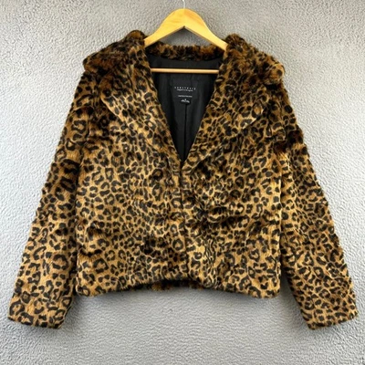 Sanctuary Leopard Print Faux Fur Jacket Women's Size Medium Lined - Image 1 of 4