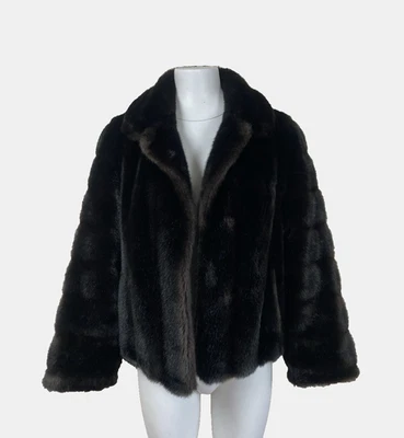 Vintage Tissavel France Faux Fur Coat Jacket Brown UK12 Evening Occasion Wear - Image 1 of 4