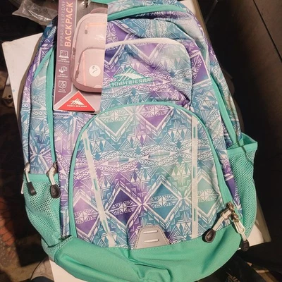 High Sierra Wilder 2.0 全新 带标签 防水 蓝绿色 夏季印花 背包 — 第 1/4 张图片