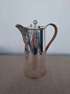 Mappin&Webb Silver-plated Coffee Pot  Hot Water Wicker Handle 21.5 cm tall - Picture 1 of 17