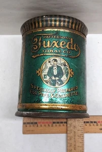Antike Patterson's Smoking Tabakdose 5-1/2", rund, grün, gold - Bild 1 von 9