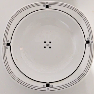  Studio Nova Tuxedo Square Rimmed Fruit Dessert  2 Bowl No Chips Replacement - Picture 1 of 5