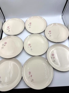 Edgerton "First Love" Salad Plate Bundle of 8 Pink Rose Vintage USA - Picture 1 of 5