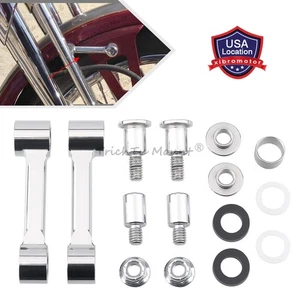 Front Fender Mount Bracket Kits Chrome For Harley Softail Springer FXSTS 1993-06 - Picture 1 of 18