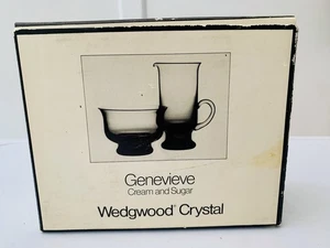 WEDGWOOD CRYSTAL Genevieve Cream & Sugar Set IMPERFECT Frank Thrower VTG - Picture 1 of 14