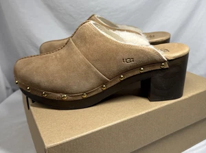 NIB Ugg Australia Kassi Shearling Cliff Slip On Women Size 10 Leather Shoes Clog - Picture 1 of 15