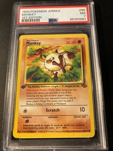 PSA 7 Mankey 1st Edition 1999 Jungle Pokemon - Bild 1 von 2