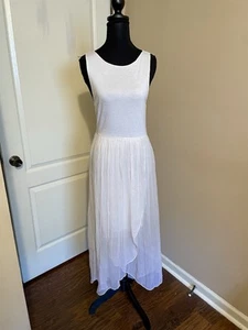 Alice + Olivia Air Stacey Bendet Ivory Flowy Midi Dress Sleeveless Sheer  Size S - Picture 1 of 10