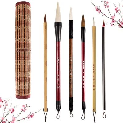 6 Pieces Chinese Calligraphy Brushes Painting Writing Calligraphy Brushes Water - Image 1 of 4