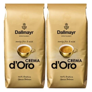 Paquete de 2 - Dallmayr Crema D'oro Grano Entero Gourmet Café Alemán 2,2 libras/1 kg ea - Imagen 1 de 8
