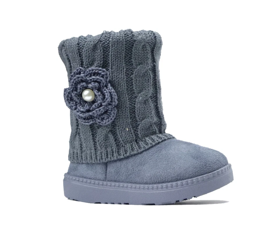 Новый девочек снег загрузки пряжки акцент вязать загрузки зимние плоский каблук обуви искусственного меха - Изображение 1 из 1