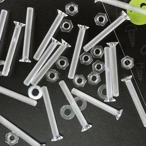 50x Tornillos avellanados Tuercas y pernos Acrílico Transparente M3x 25mm (3/32x 1 pulgada) - Imagen 1 de 6