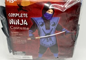 Fun World Blue Complete Ninja Costume Halloween Dress Up S 6-7 color blue - Foto 1 di 9