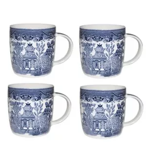 Churchill Blue Willow Mugs 11 oz Set Of 4 - Picture 1 of 1