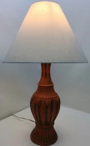 Vintage Mid Century Modern Retro Brutalist Orange Textured Lamp Raymor 1960s - Picture 1 of 9