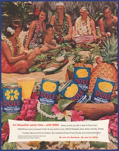 Vintage 1954 DOLE Hawaiian Canned Pineapple Fruit Ephemera 1950's Print Ad - Picture 1 of 1