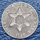 1858 Three Cent Silver Trime 3c Better Grade XF #72119