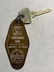 Llavero y llave de habitación de hotel Best Western Virginia Inn Motel Lawrence Kansas #118 - Imagen 1 de 2