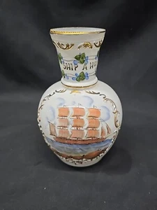 Vintage Abels Wasserberg & Company AWCO Charleton Vase Ship A Hoy  Nautical Vase - Picture 1 of 24