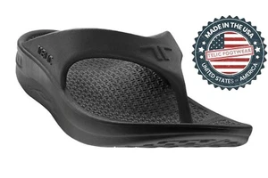 TELIC Flip Flop Made In The USA Sandal Lightweight Waterproof in Midnight Black - Picture 1 of 9
