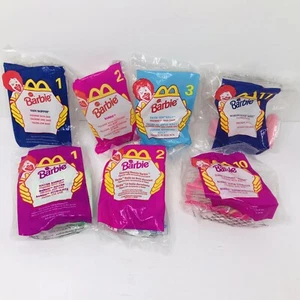 Vintage McDonald’s Barbie Happy Meal Food Toys Lot Of 7 1999 1998 New Sealed - Picture 1 of 6