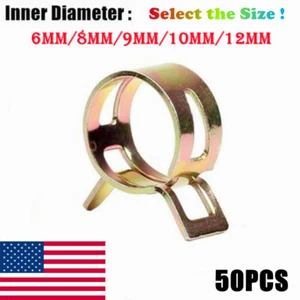 50X Assorted Spring Hose Clip Fastener Set Fuel Water Line Pipe Air Tube Clamps - Picture 1 of 13