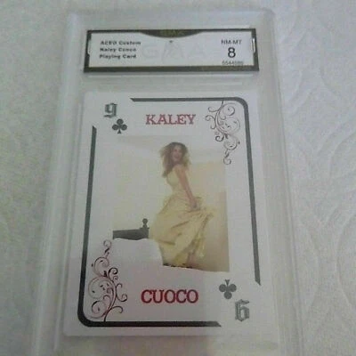 KALEY CUOCO ACEO FRENCH STYLE PLAYING CARD GMA GRADED 8  THE BIG BANG THEORY Pen - Image 1 of 2