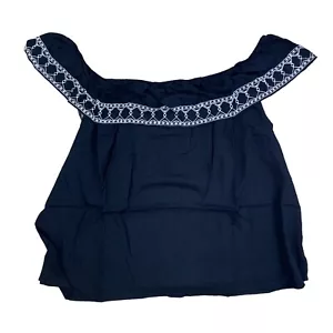 Top Lane Bryant Peasant para mujer talla grande 18/20 negro blanco fuera del hombro nuevo con etiquetas - Imagen 1 de 9