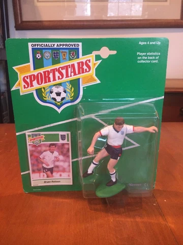 Bryan Robson England 1989 Sportstars Action Figure Kenner NIB Three Lions Cover